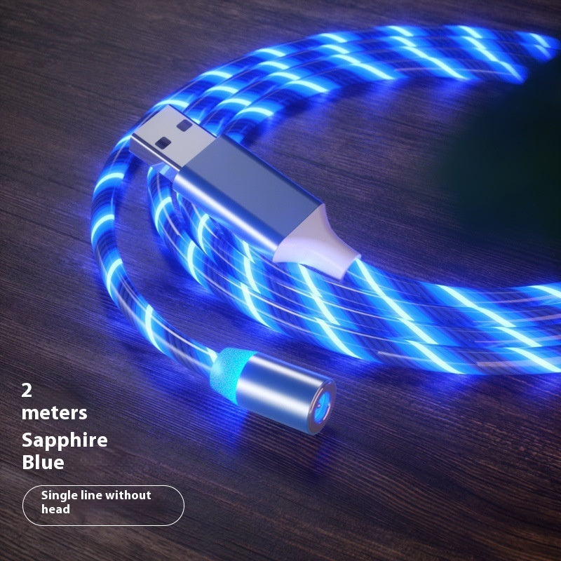 Магнитный светодиодный кабель Streamer для быстрой зарядки – 3-в-1 USB-C • Micro-USB • Lightning с цветной светодиодной подсветкой (1 м / 2 м) 
