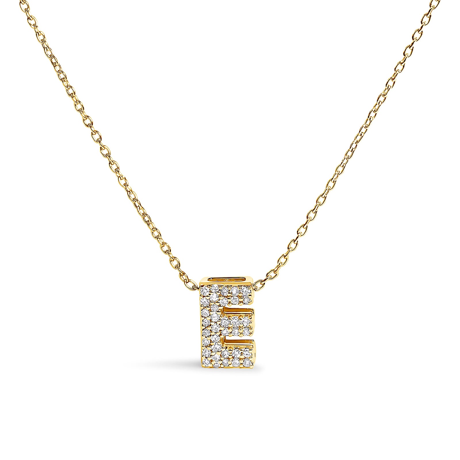 10K White Gold Diamond Accent "A" Initial Bubble Pendant Necklace