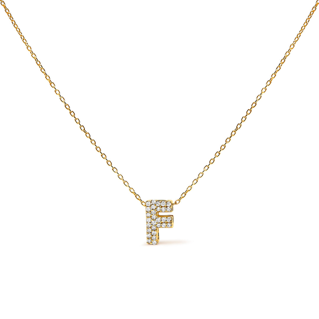 10K White Gold Diamond Accent "A" Initial Bubble Pendant Necklace