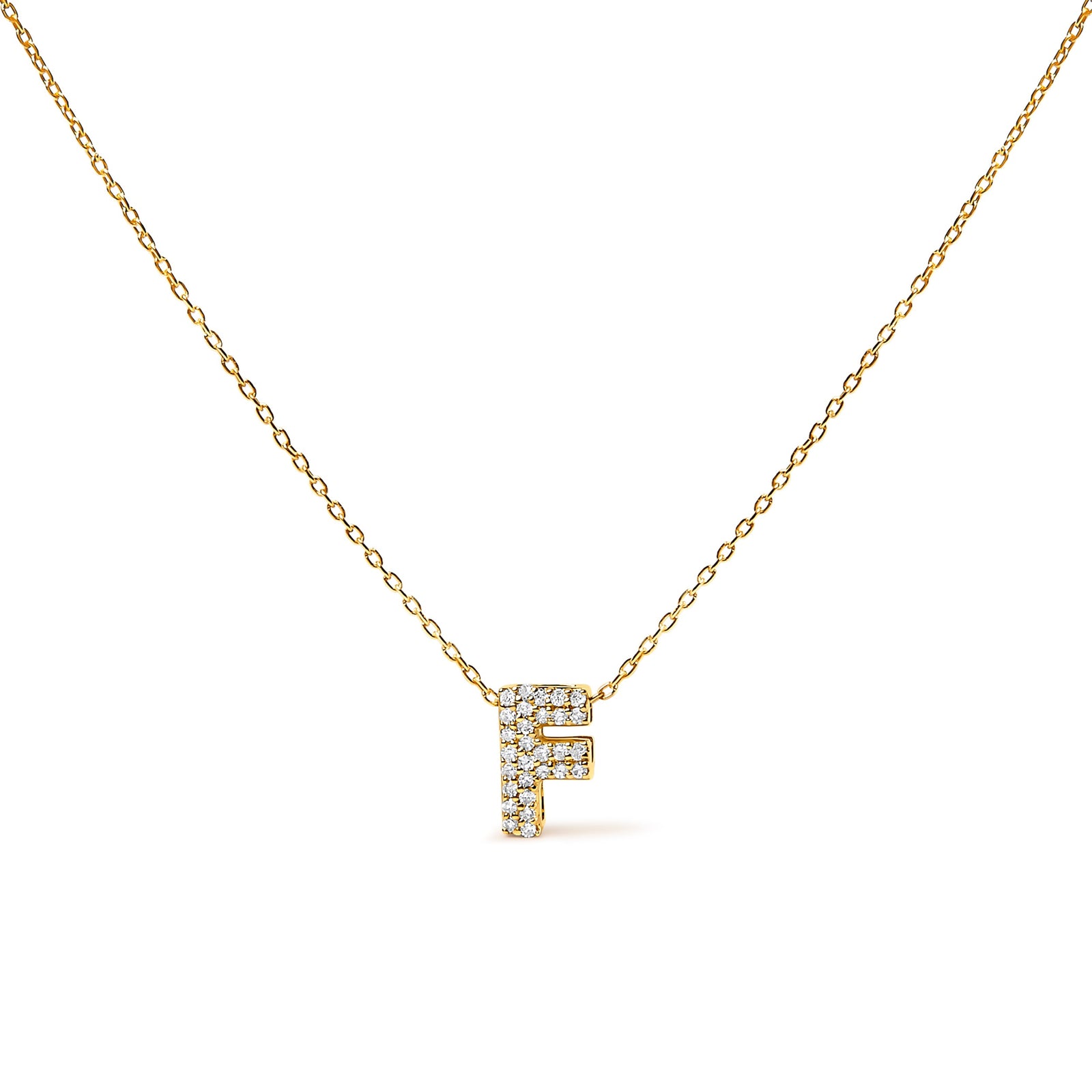 10K White Gold Diamond Accent "A" Initial Bubble Pendant Necklace