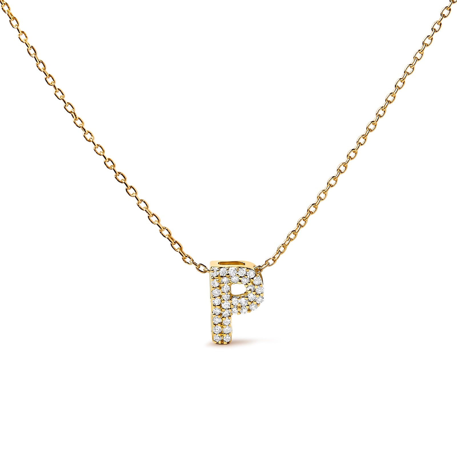 10K White Gold Diamond Accent "A" Initial Bubble Pendant Necklace
