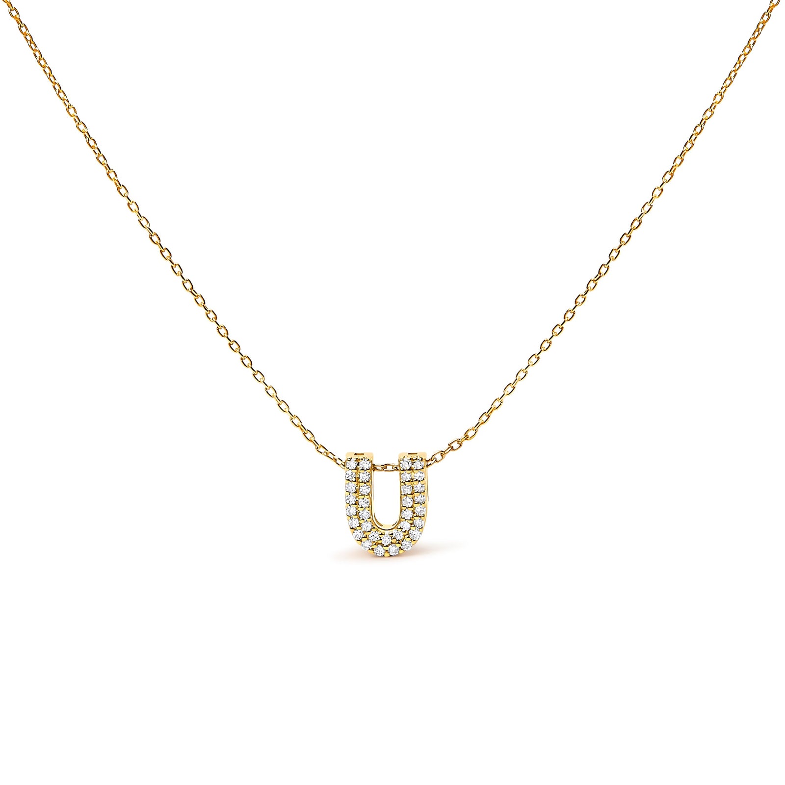10K White Gold Diamond Accent "A" Initial Bubble Pendant Necklace
