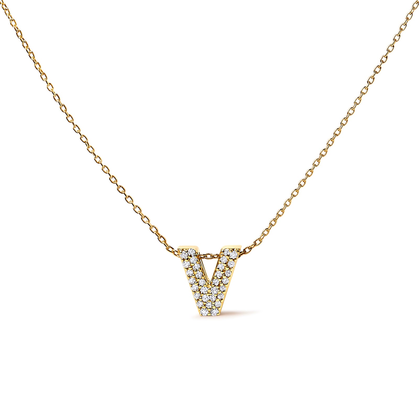 10K White Gold Diamond Accent "A" Initial Bubble Pendant Necklace