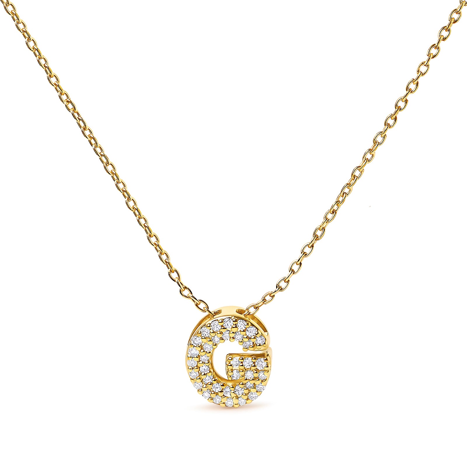 10K White Gold Diamond Accent "A" Initial Bubble Pendant Necklace