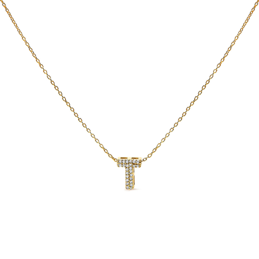 10K White Gold Diamond Accent "A" Initial Bubble Pendant Necklace