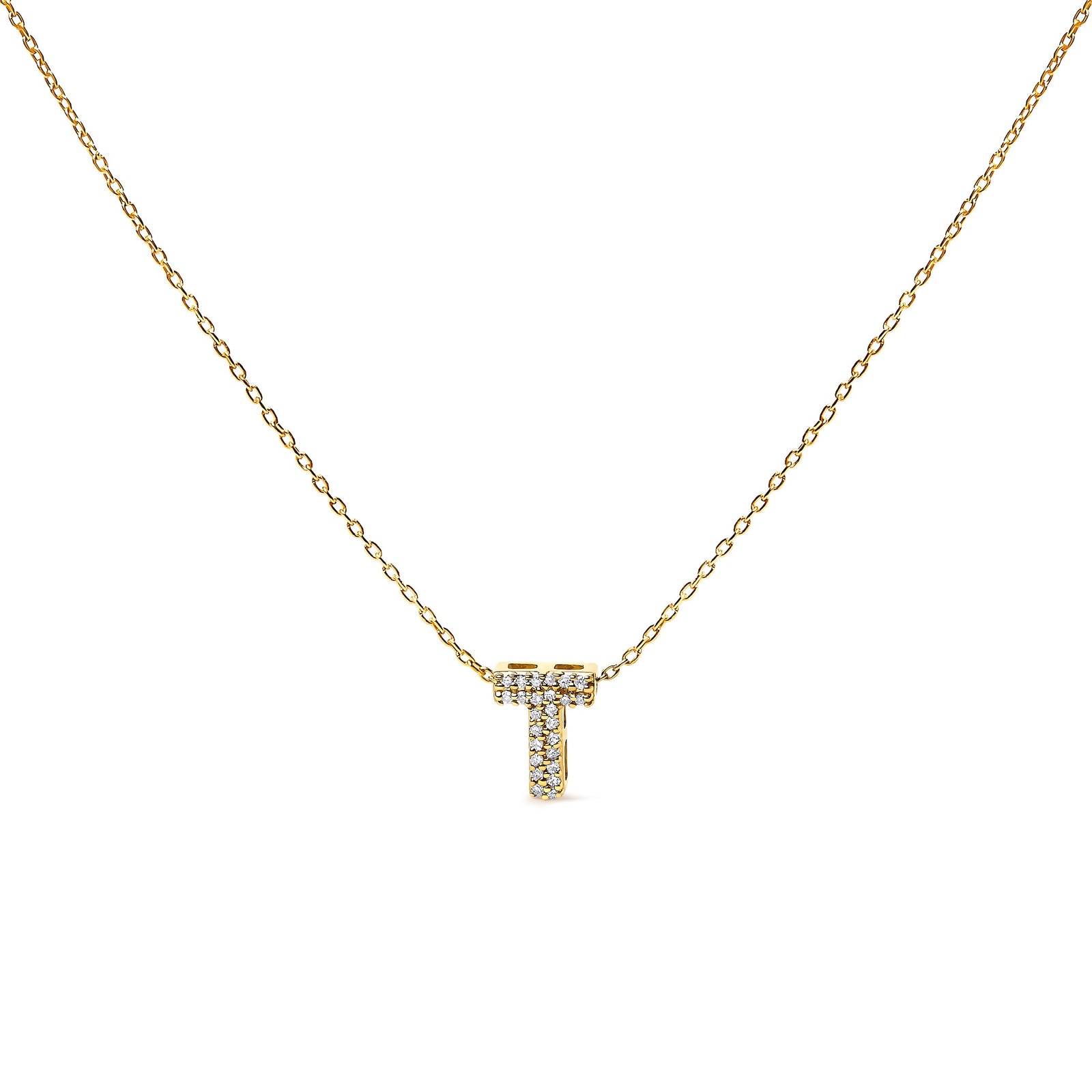 10K White Gold Diamond Accent "A" Initial Bubble Pendant Necklace