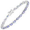 Pulsera de plata de ley .925 con tanzanita auténtica de 9.68 quilates