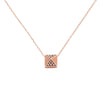 14K Rose Gold 1/4 Cttw Brown Diamond Matte Finished Pyramid Pendant Necklace (Brown Color, SI1-SI2 Clarity) - 18
