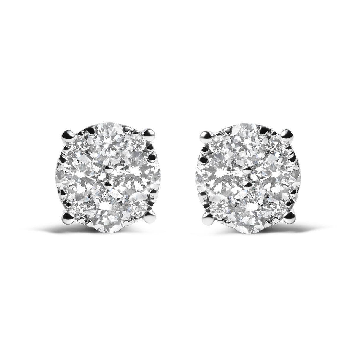 Pendientes de oro blanco de 14 quilates con diamantes de laboratorio de 2,00 quilates en total (color G-H, claridad VS1-VS2)