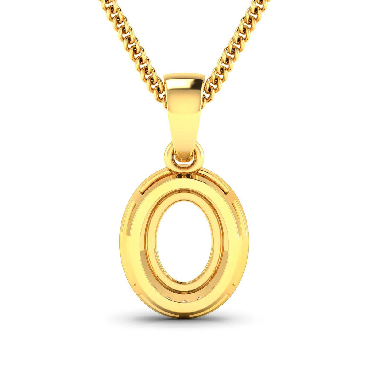 Colgante con engaste de oro amarillo de 14 quilates con diamante blanco auténtico de 0,18 quilates - para gema ovalada de 8x6mm