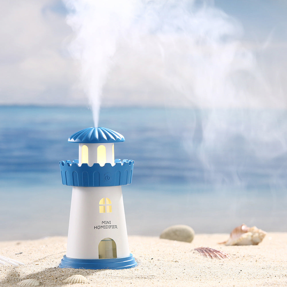 Lighthouse Humidifier Mini Night Light Mute Desktop Air USB Humidifier Creative Gift