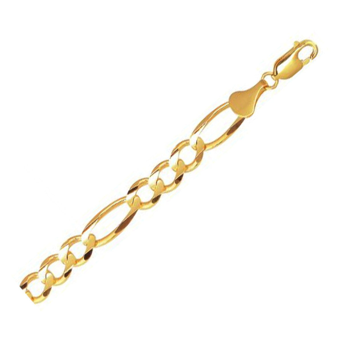 Pulsera Figaro de oro amarillo macizo de 10k (7.90 mm)