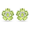 Pendientes de plata de ley .925 con peridoto auténtico de 9,26 quilates y topacio blanco, bañados en oro blanco de 18K