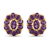 18K Yellow Gold Plated 3.84 Carat Genuine Amethyst .925 Sterling Silver Earrings