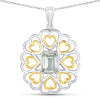 2.10 Carat Genuine Green Amethyst .925 Sterling Silver Pendant