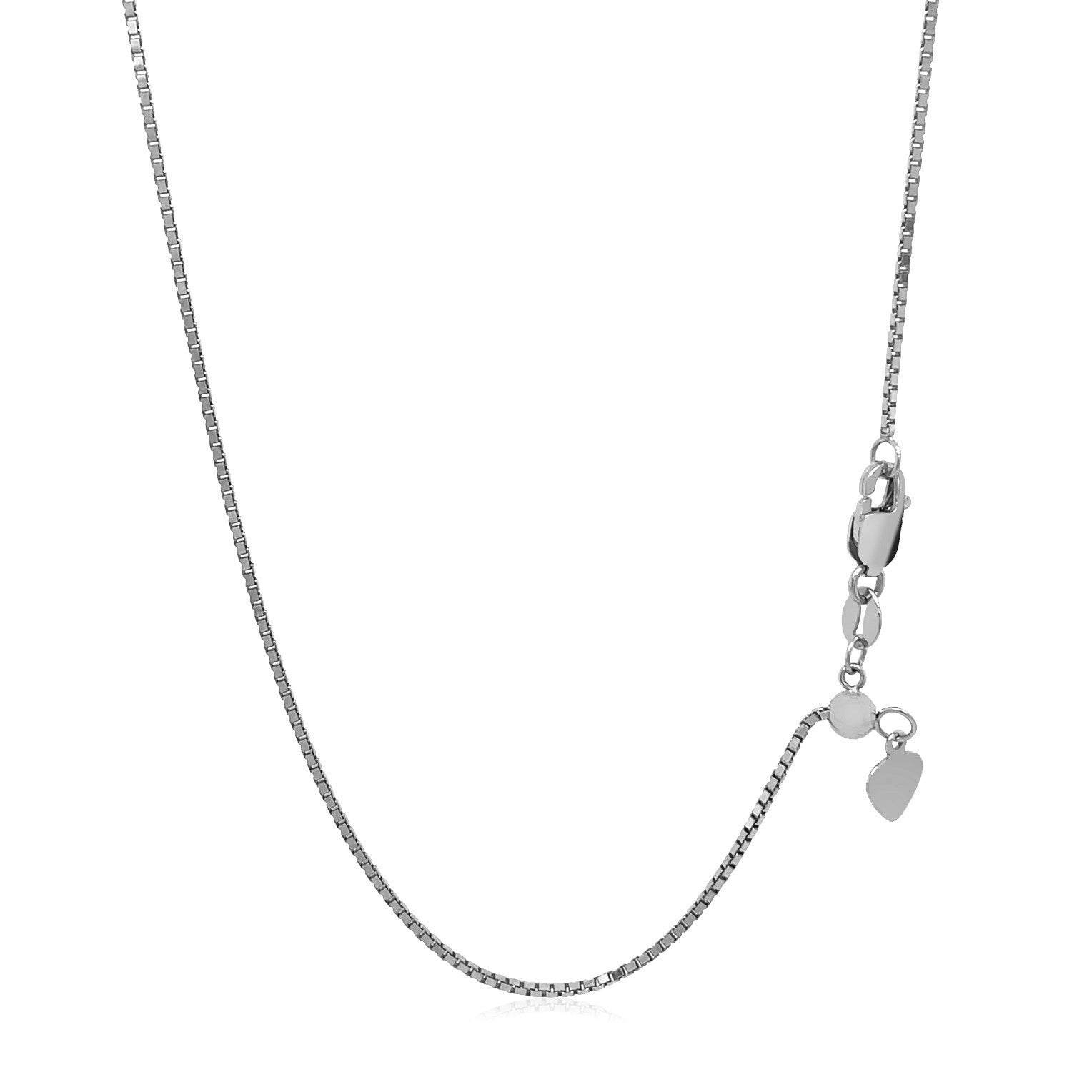 Cadena Veneciana Ajustable de Oro Blanco de 14k (1.10 mm)