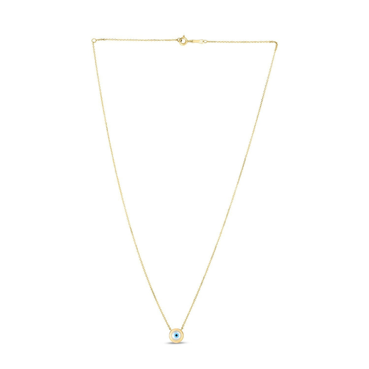 Gargantilla de ojo turco de nácar de oro amarillo de 14k
