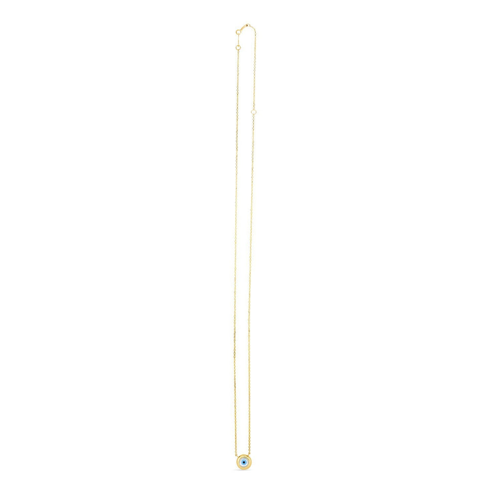 14k Yellow Gold MOP Evil Eye Necklace