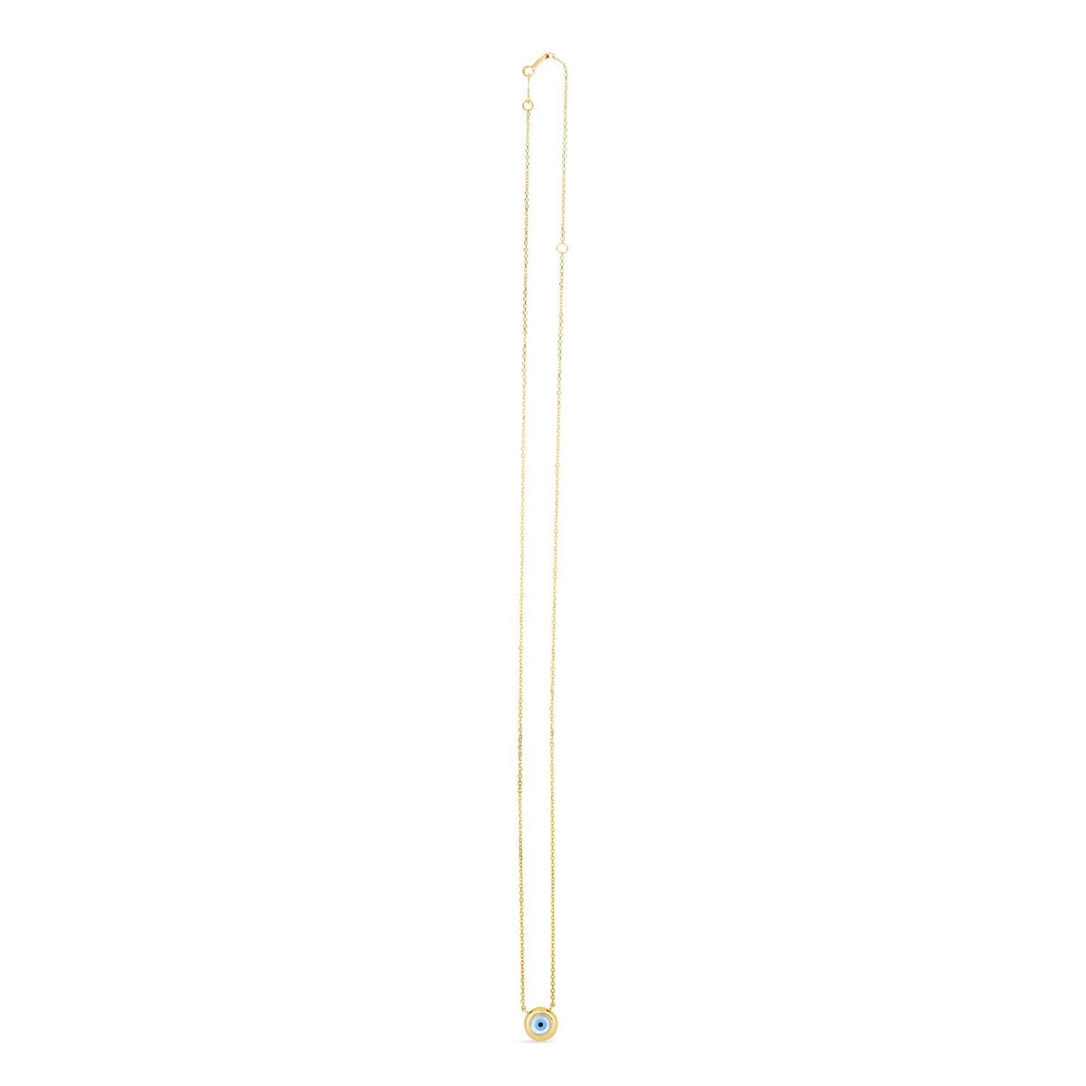 Gargantilla de ojo turco de nácar de oro amarillo de 14k