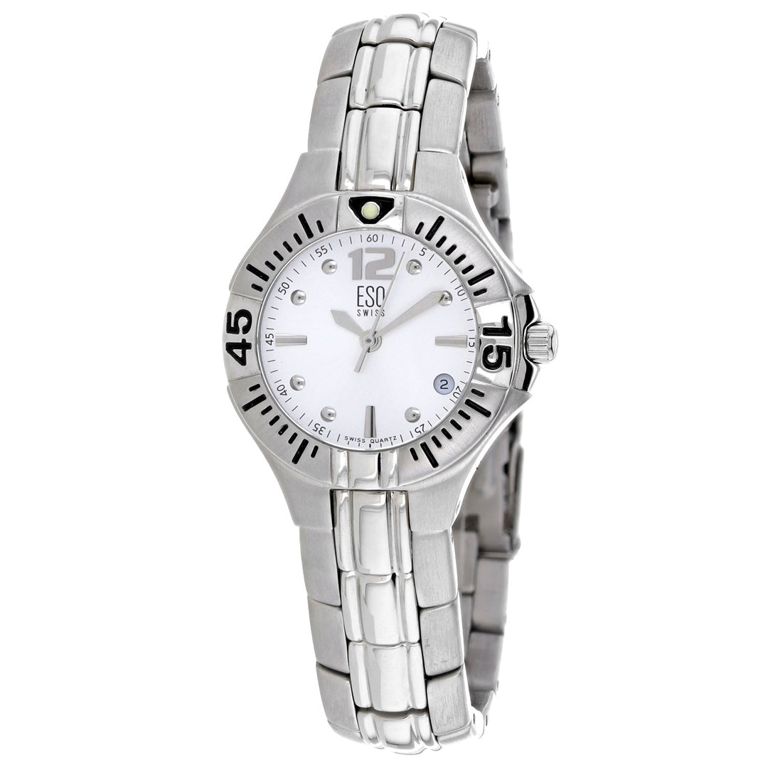 ESQ Reloj de mujer de acero inoxidable plateado con esfera plateada