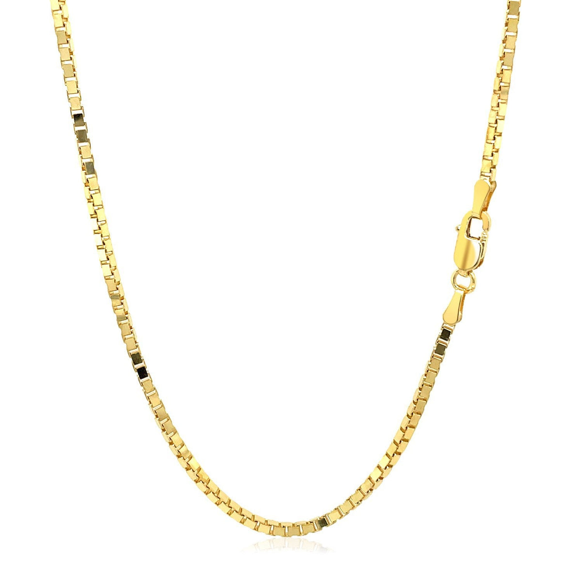 Cadena semi sólida de oro amarillo de 14k de 1,6mm
