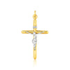 14k Two Tone Gold Cross Pendant