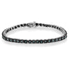Black Rhodium Plated .925 Sterling Silver 1.0 Cttw Diamond Miracle Tennis Bracelet (Enhanced Blue Color, I3 Clarity) - 7