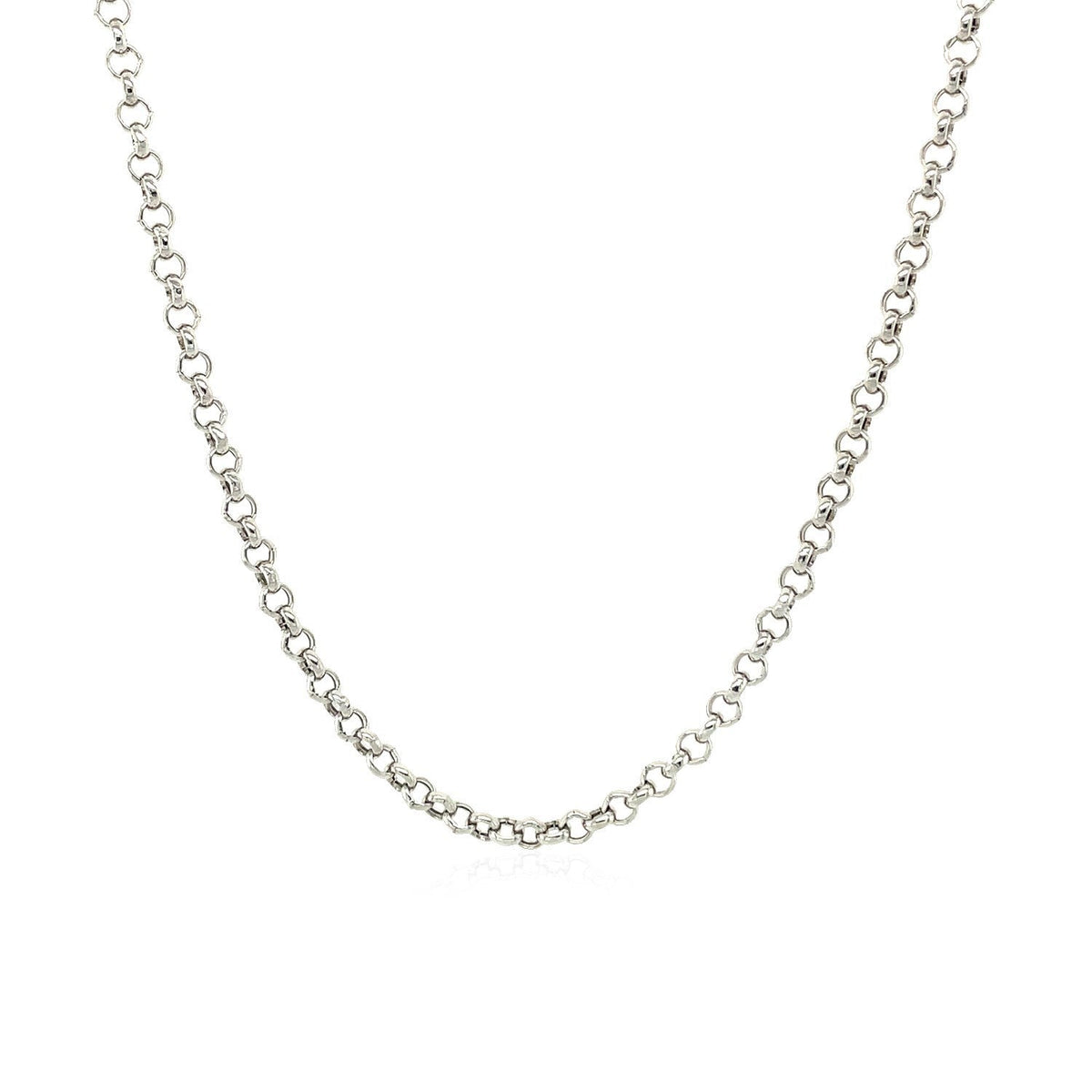 Cadena Rolo de Oro Blanco de 14k y 2.3mm
