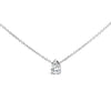 Collar con colgante solitario de oro blanco de 14K con diamante cultivado en laboratorio en forma de pera de 1/2 quilate de peso total, 3 garras, 18 pulgadas (color F-G, claridad VS2-SI1)
