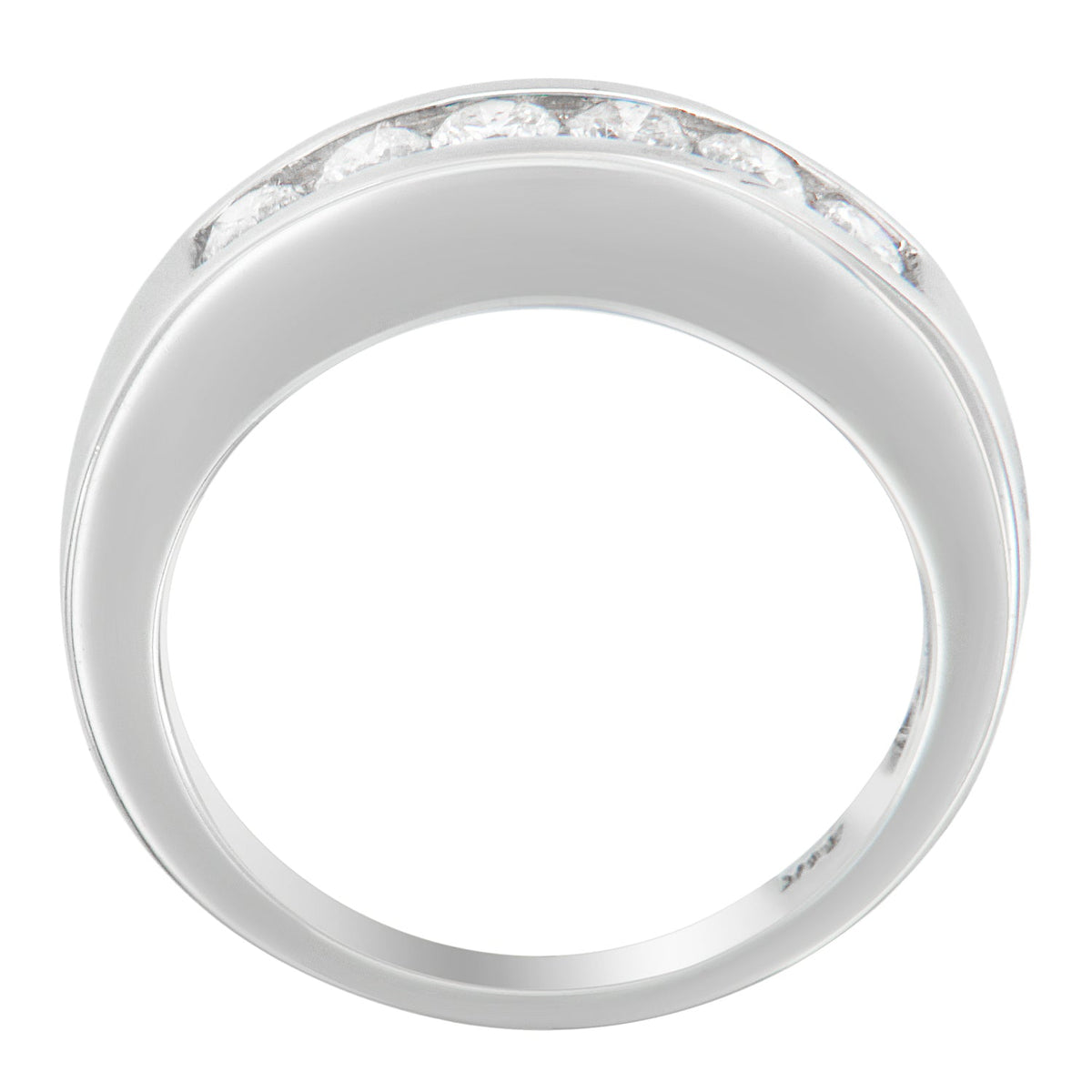 Anillo de oro blanco de 14K con canal de diamantes de 3/4 qt. TDW (H-I, I1-I2)