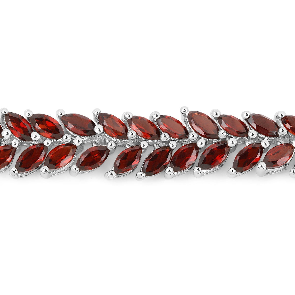 Pulsera de plata de ley .925 con granate auténtico de 18,40 quilates