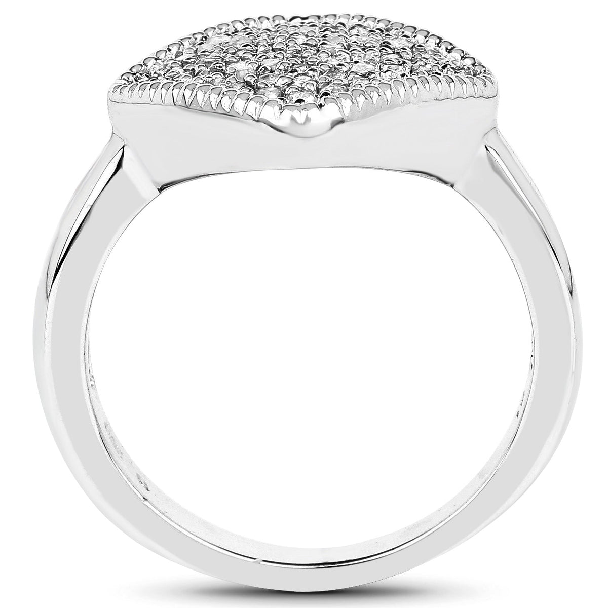 Anillo de plata de ley .925 con diamante blanco auténtico de 0.23 quilates