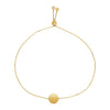 Adjustable Bracelet with Shiny Circle in 14k Yellow Gold