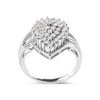 10K White Gold 1/2 Cttw Diamond Pear Shaped Cluster Ring (H-I Color, I1-I2 Clarity) - Ring Size 7