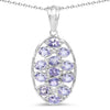 2.21 Carat Genuine Tanzanite .925 Sterling Silver Pendant