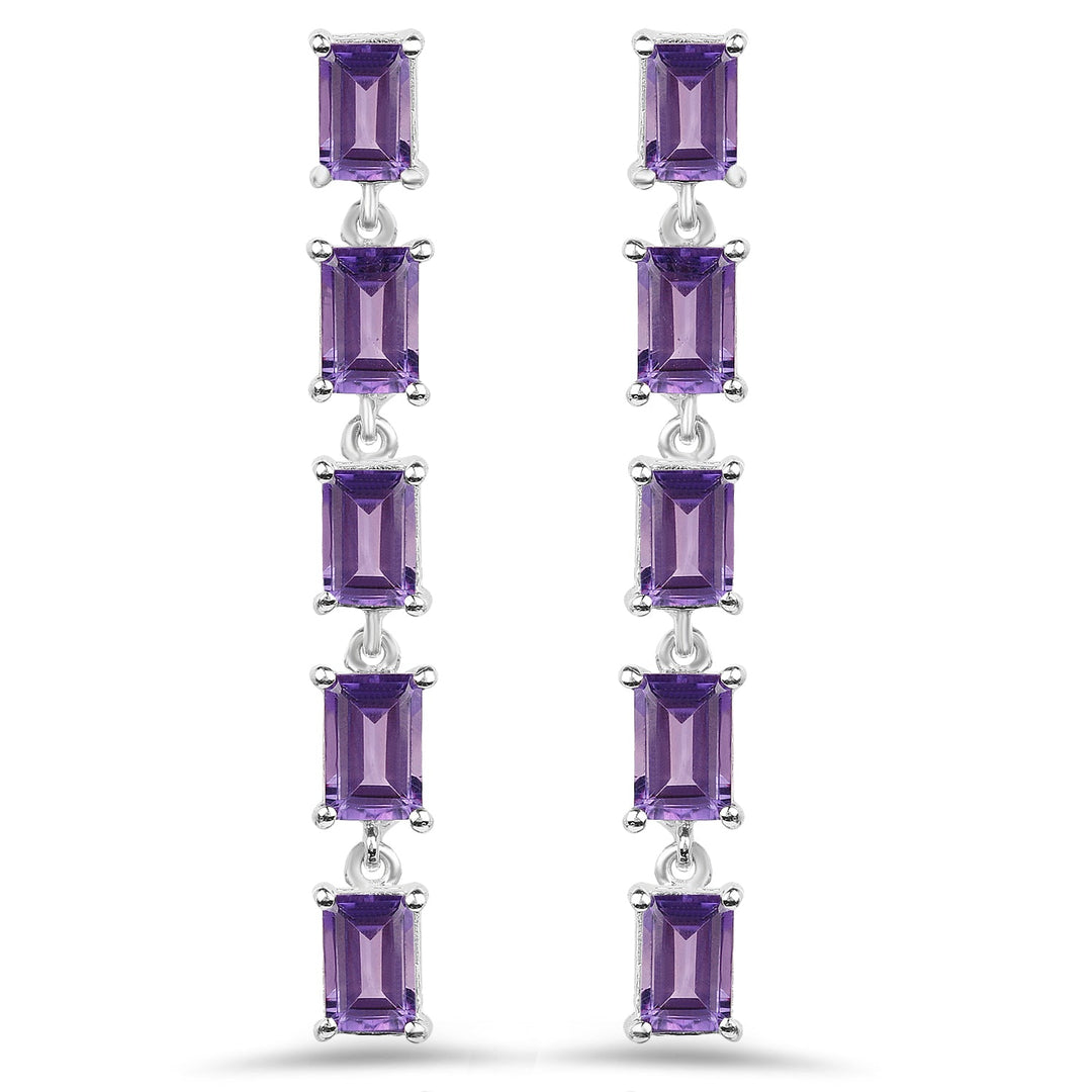 5.50 Carat Genuine Amethyst .925 Sterling Silver Earrings