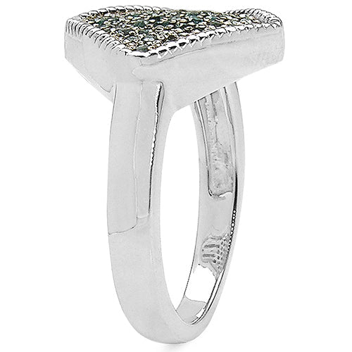 Anillo de plata de ley .925 con diamante azul auténtico de 0,28 quilates