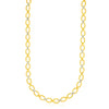 14k Two-Tone Gold Multi-Textured Oval Link Fancy Necklace
