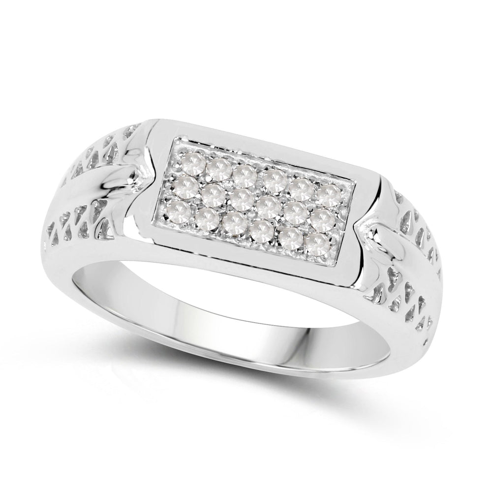 0.27 Carat Genuine White Diamond .925 Sterling Silver Ring