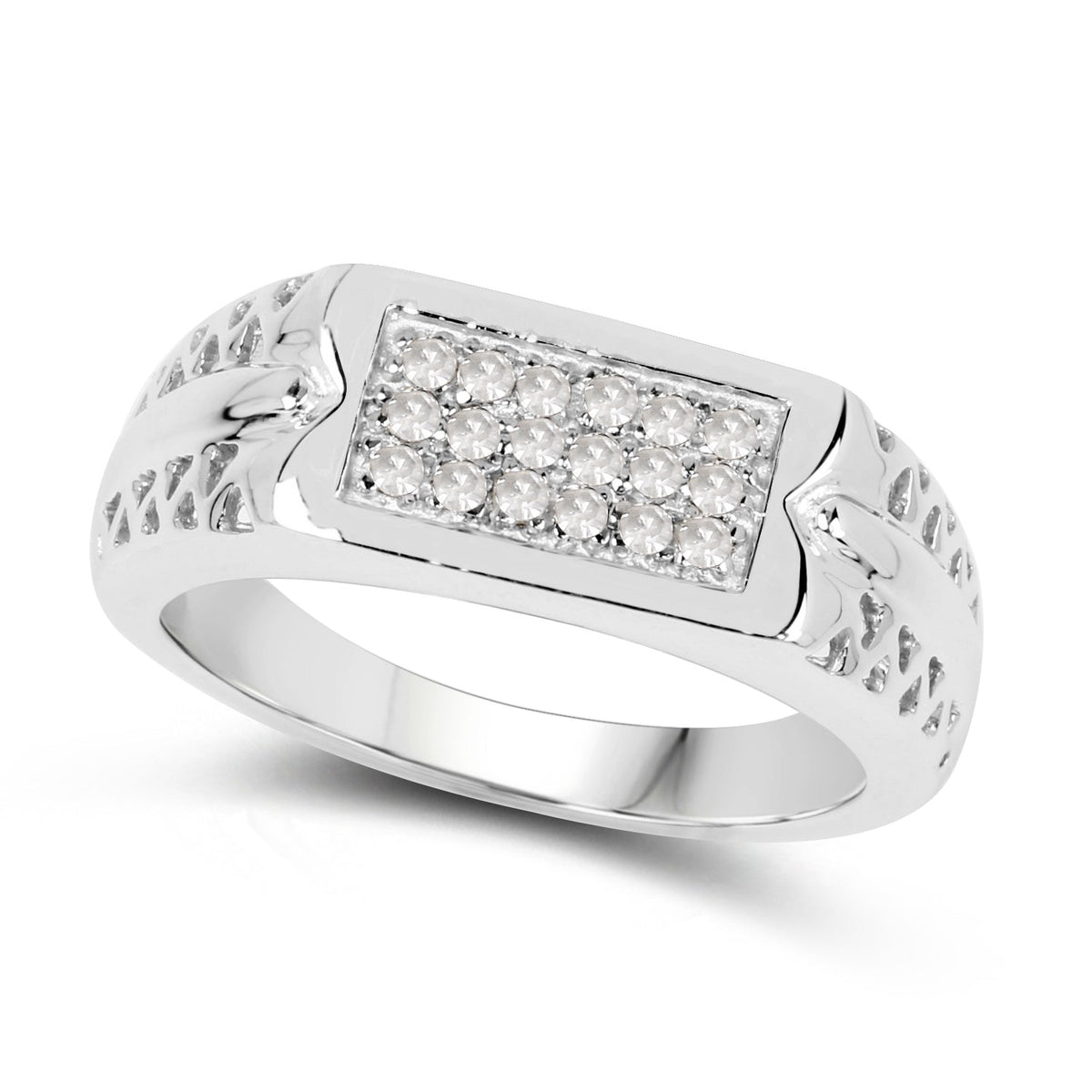 Anillo de plata esterlina .925 con diamante blanco genuino de 0.27 quilates