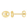14K Yellow Gold Mariner Link Button Earrings