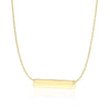 14k Yellow Gold Smooth Flat Horizontal Bar Style Necklace