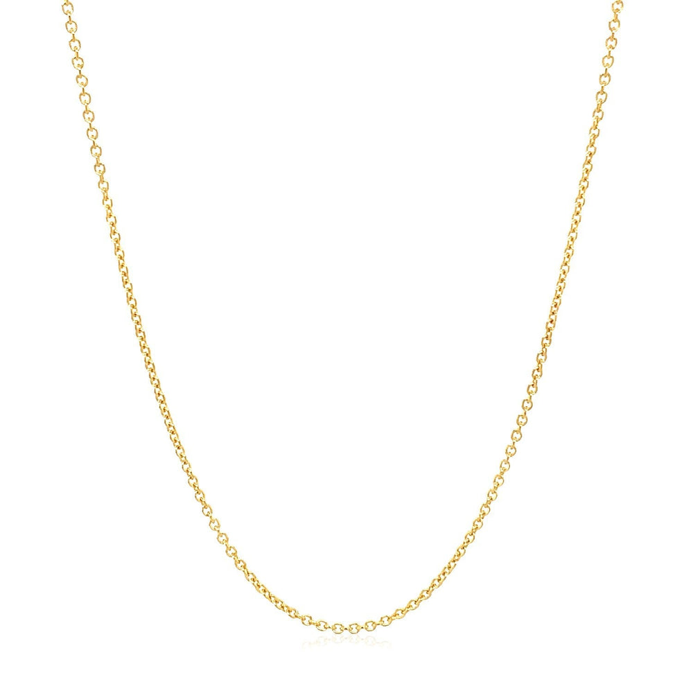 14k Yellow Gold Round Cable Link Chain 1.2mm