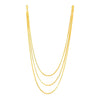 14k Yellow Gold Three Strand Herringbone Chain Necklace