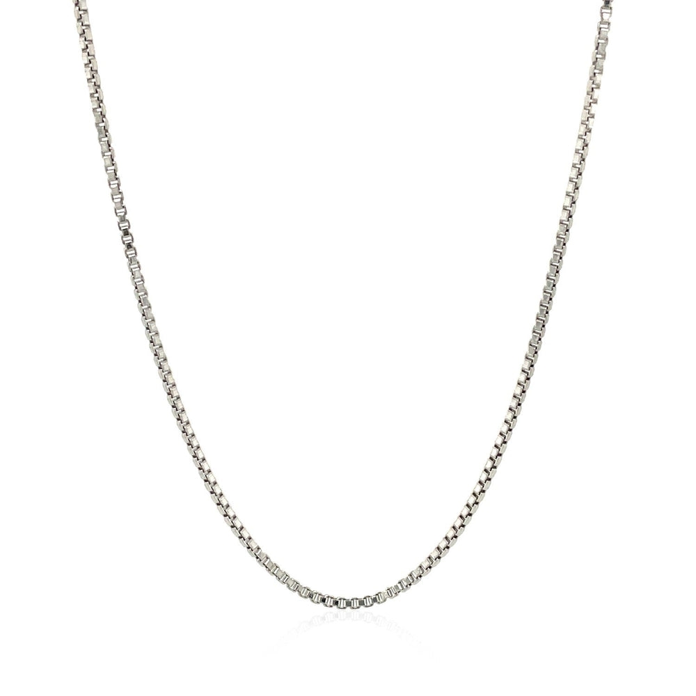 Sterling Silver Rhodium Plated Box Chain 1.3mm