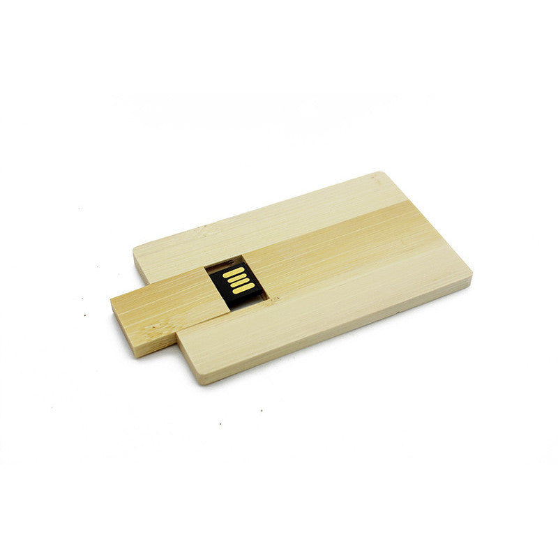 Wooden USB Flash Drive with Your Custom Text - Business Card with Hidden 64GB Drive