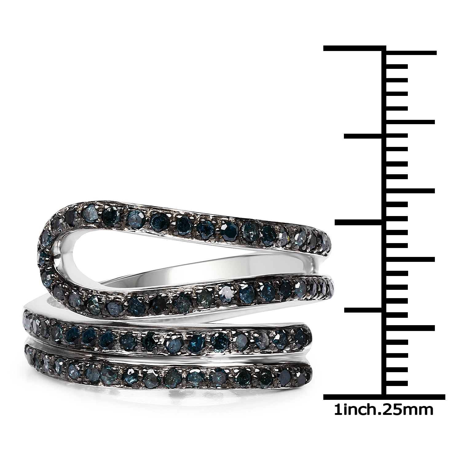 Anillo de plata de ley .925 con diamante azul genuino de 0,83 quilates