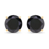 3.48 Carat Genuine Black Diamond 14K Yellow Gold Earrings