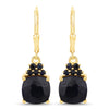 6.20 Carat Dyed Sapphire and Blue Sapphire .925 Sterling Silver Earrings