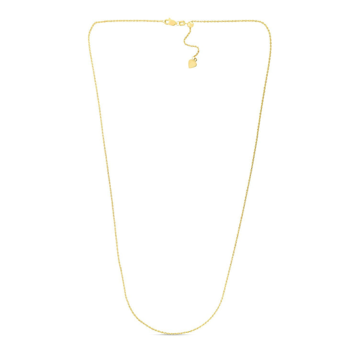 Cadena ajustable de oro amarillo de 14k de 1.0mm